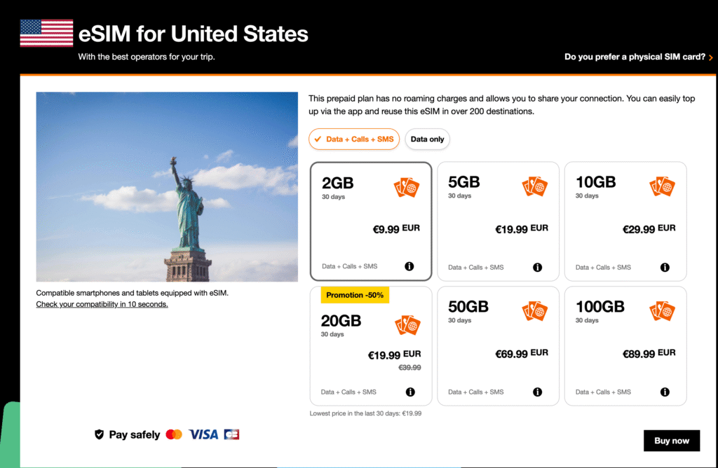 ORANG eSIM USA 